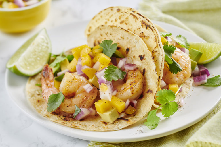 food photography of shrimp taco