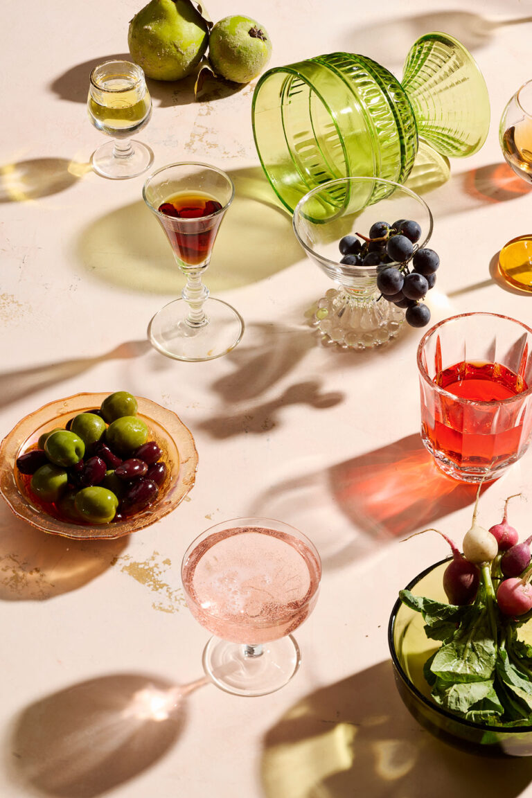beverage photography of aperitif glassware