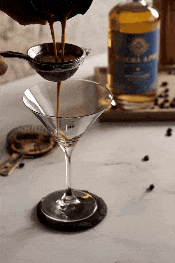 espresso martini photography of alcohol brand, Flecha Azul Tequila