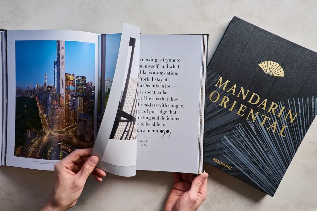hospitality photographer shoots book for Mandarian Oriental