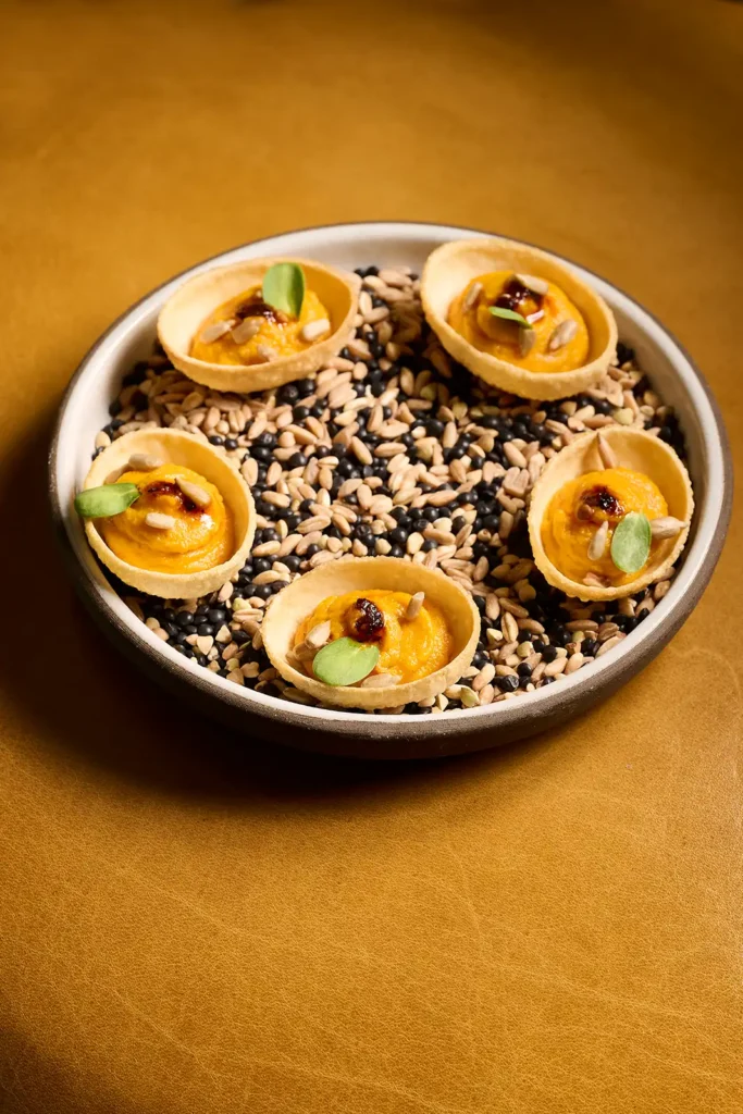Portuguese egg tarts plated for W Hoboken, food photography by New York photographer Cayla Zahoran